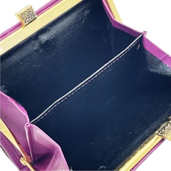 Yves Saint Laurent Purple Embossed Wallet - Picture 7 of 12